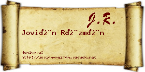 Jovián Rézmán névjegykártya